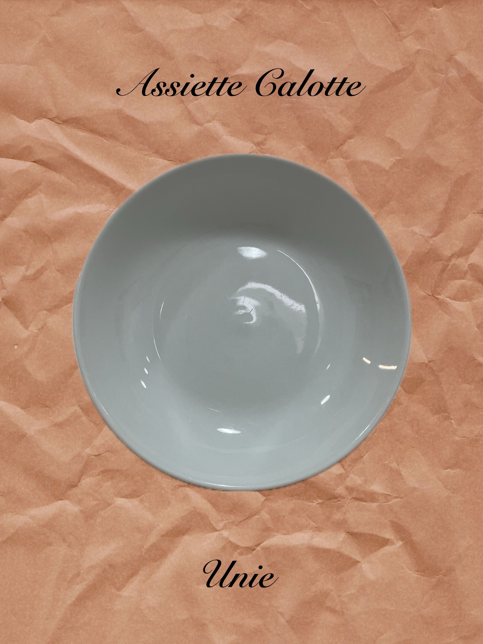 Assiette Calotte Unie D19.5cm Assiette Calotte UNIE/la 12e