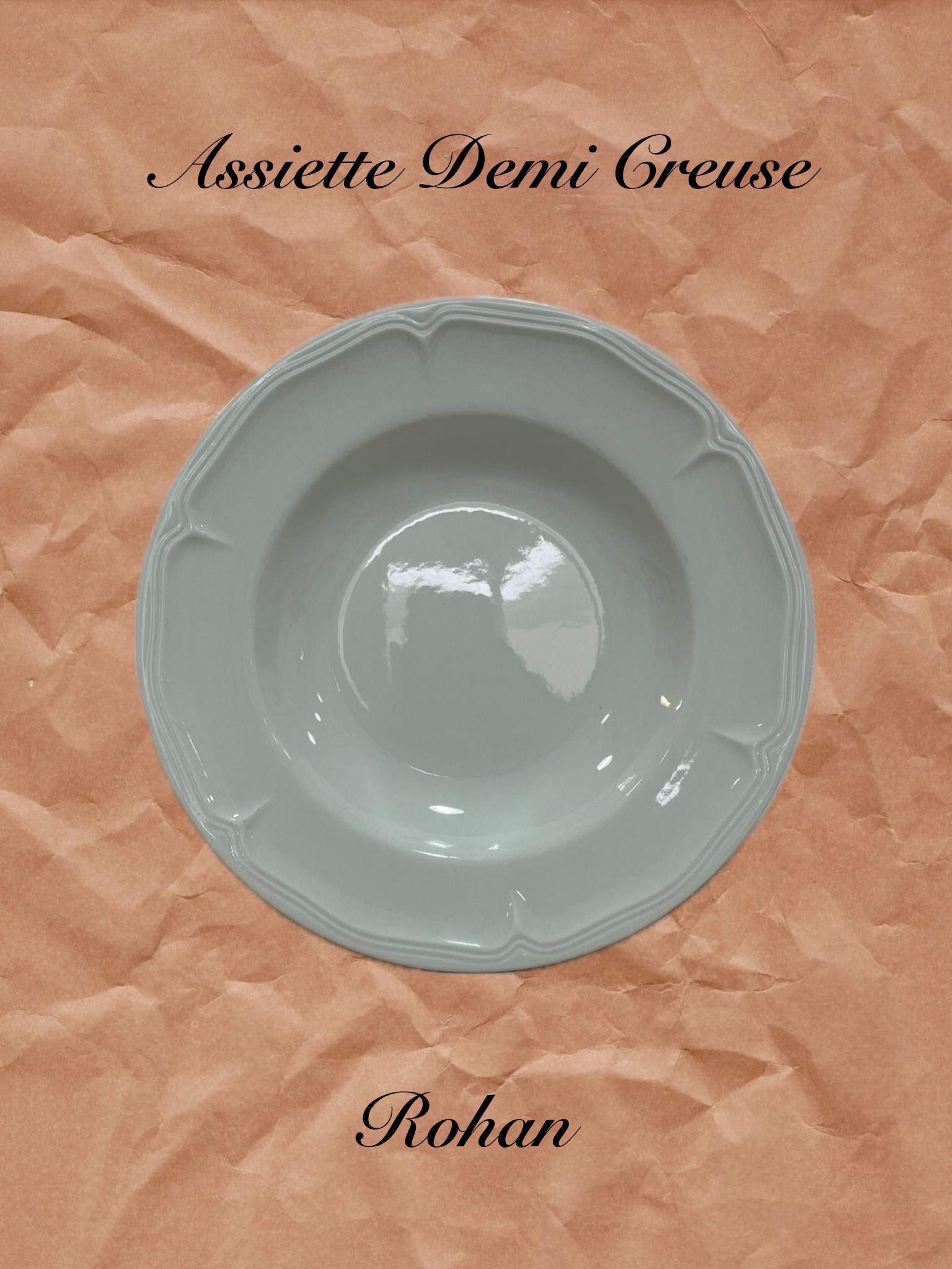 Assiette demi creuse Rohan D23cm Assiette ½ Creuse ROHAN /la 12e